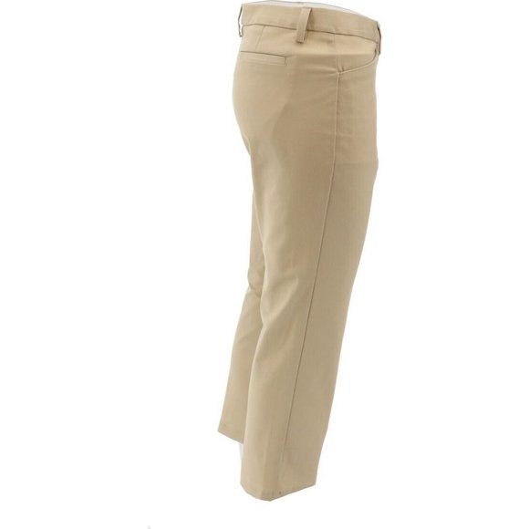 NWT LANDS' END STRAIGHT FIT PLAIN FRONT BOOT CUT CHINO PANTS DESERT KHAKI 0 - Picture 3 of 9